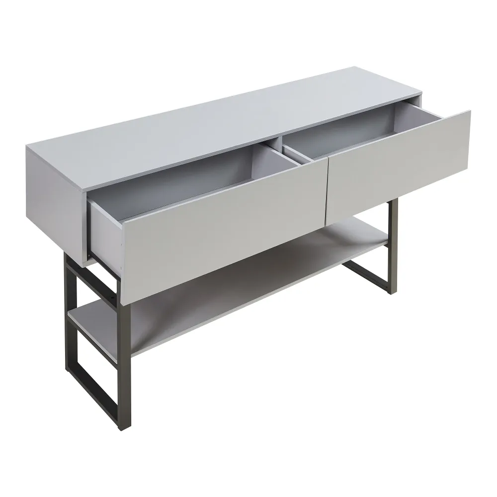 Table console 75 x 120 x 30 cm panneau de particules gris manifeste 03_0010888