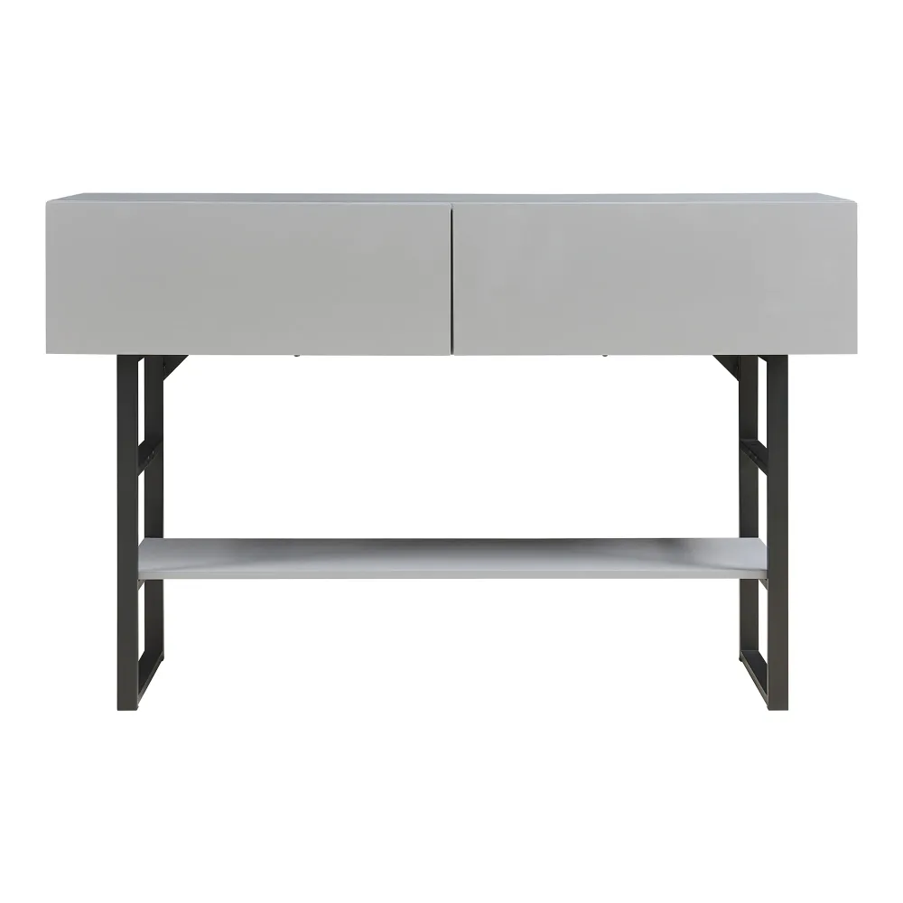 Table console 75 x 120 x 30 cm panneau de particules gris manifeste 03_0010888