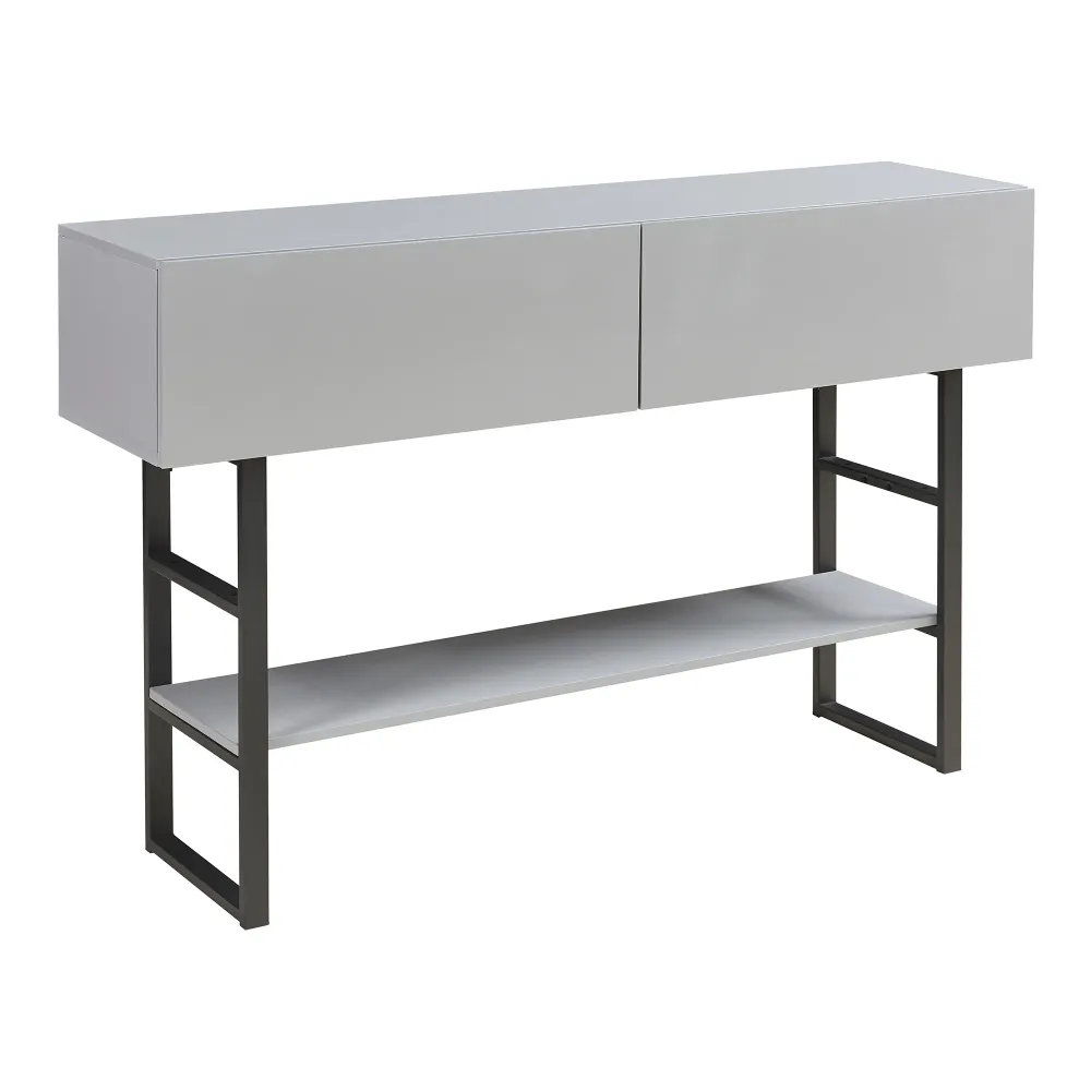 Table console 75 x 120 x 30 cm panneau de particules gris net 03_0010888