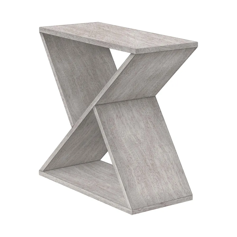 Table d'appoint avec étagère inclinée en gris délavé, 24" x 11,75" x 24,25"