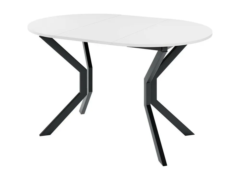 Table Edmond 111, Marbre gris|Noir, 77cm, Allongement, Stratifié, Métal