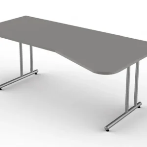 Table de forme libre Kerkmann avec pied en C Start Up L 1950 mm x P 800/1000 mm x H 750 mm couleur : graphite 11434912 mag...