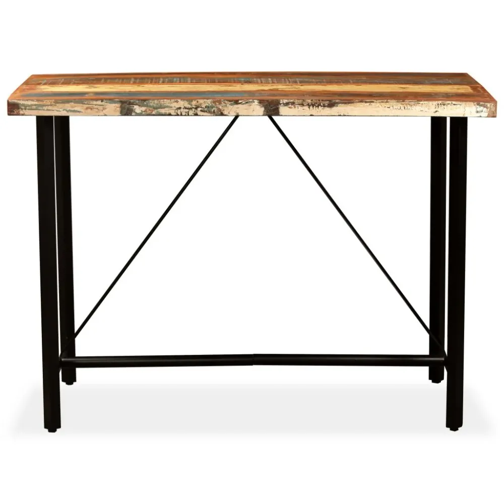 Table haute mange debout bar bistrot bois massif de récupération 150 cm 0902084