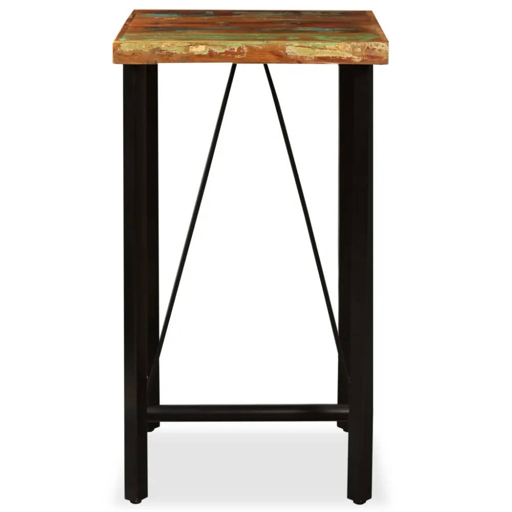 Table haute mange debout bar bistrot bois de récupération massif 107 cm 0902073
