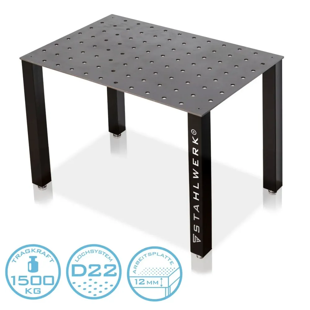Table de soudage en acier Table de montage Table du bricolage avec un plan de travail massif de 12 mm d'acier S355 à charg...