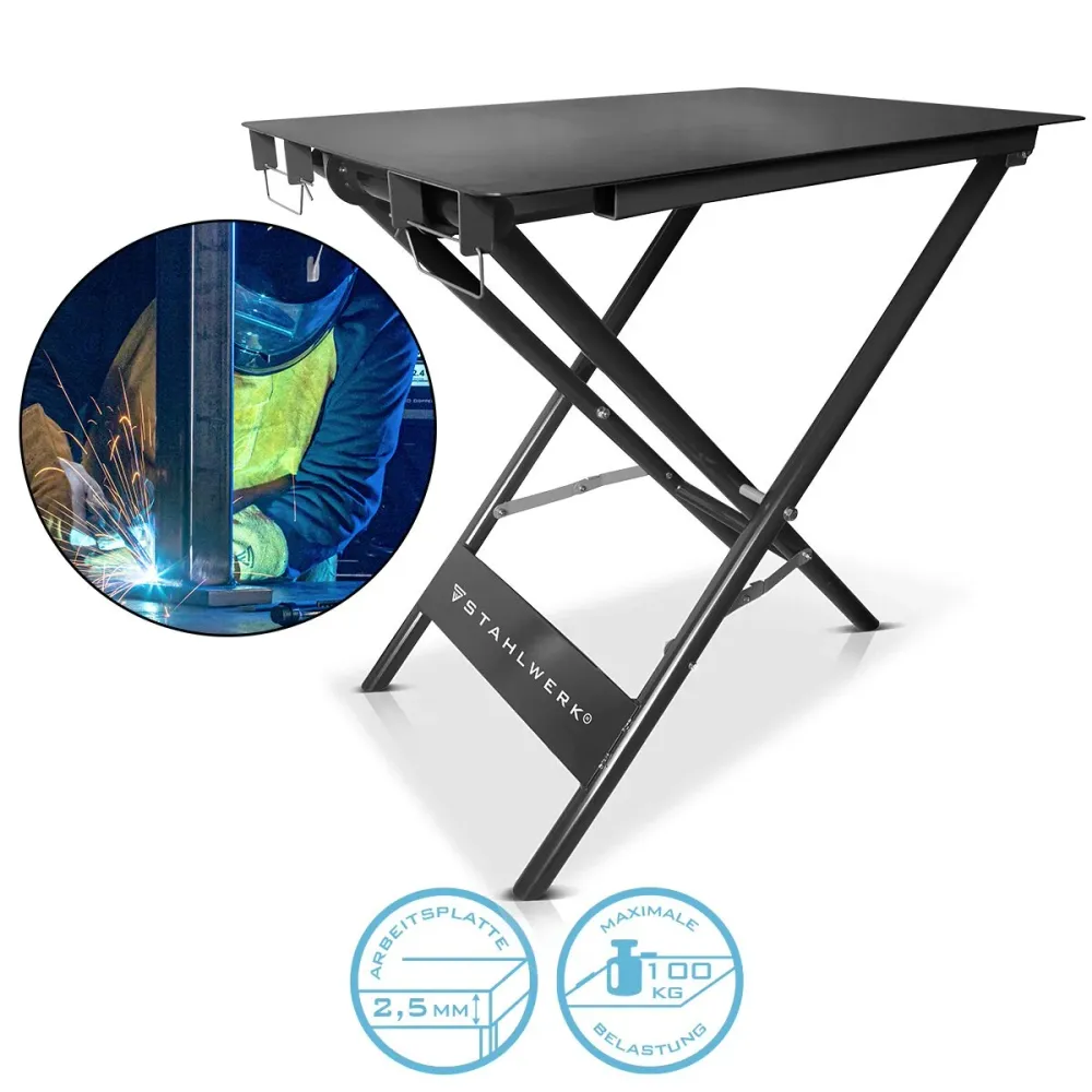 Table de soudage pliable en acier FWT-890 ST 890 x 595 mm Tableau d'assemblage mobile avec une capacité de charge de 100 k...