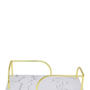 Urban Decor White Resin Based Tray - Dorure Handles