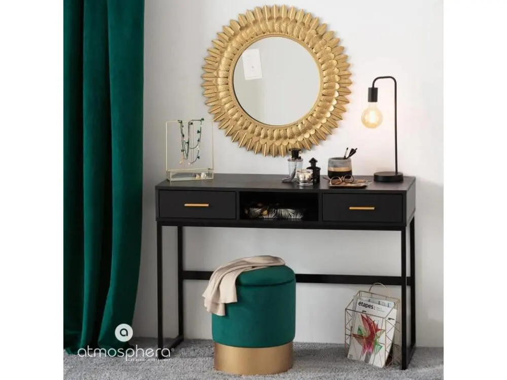 Bureau assis-debout Lampadaire Noir en Métal H 150 cm