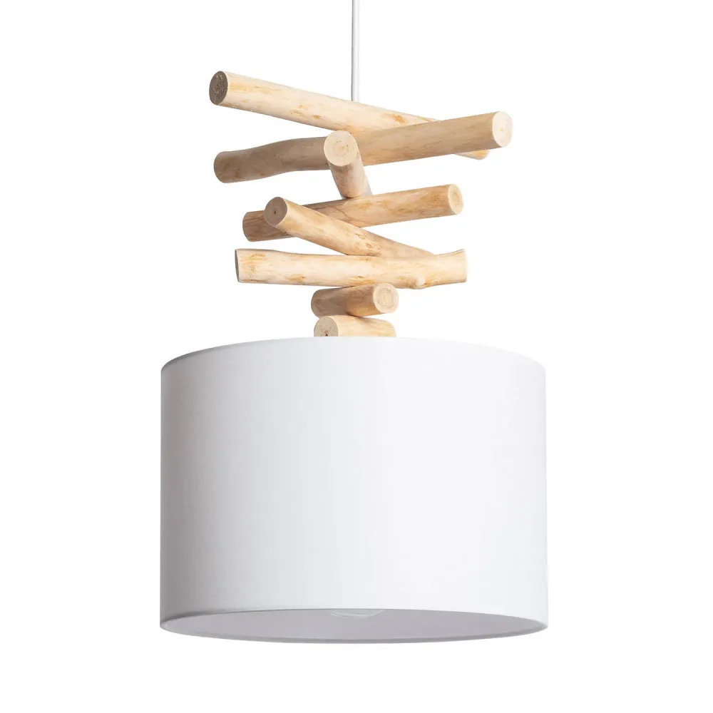 Bureau assis-debout Lustre Bredbo en bois et textile avec éclairage LED.