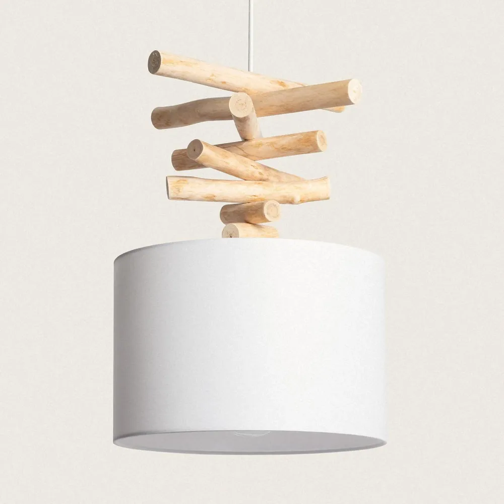 Bureau assis-debout Lustre Bredbo en bois et textile avec éclairage LED.
