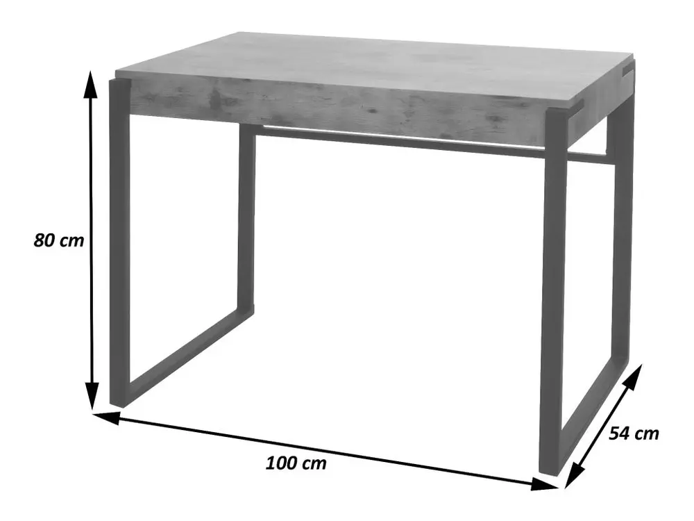 Bureau MCW-L53, aspect marbre gris pour Espace de Travail