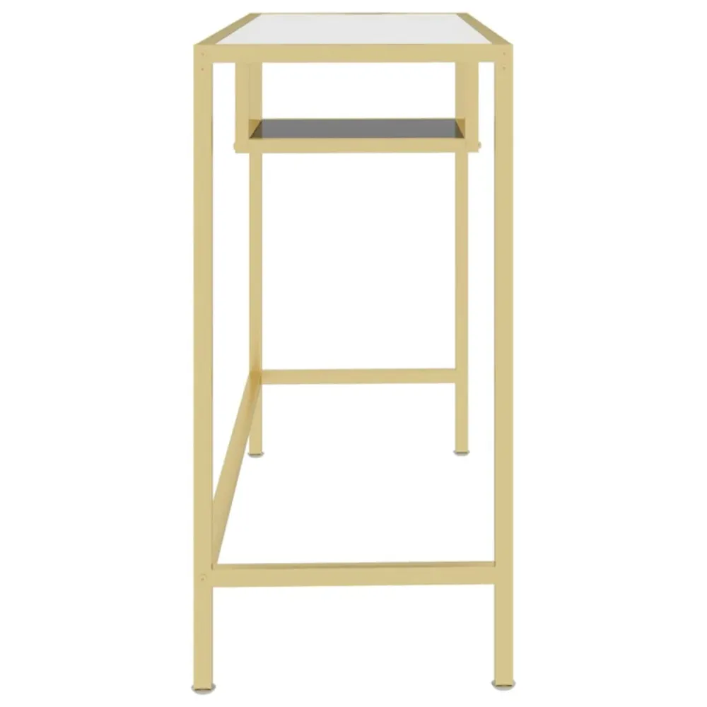 Bureau table poste de travail meuble d'ordinateur informatique étude d'ordinateur Transparent 100 x 36 x 74 cm Verre tremp...