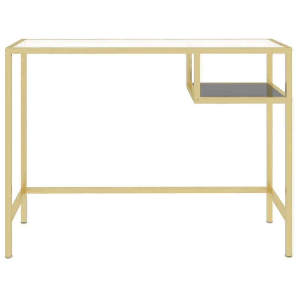 Bureau table poste de travail meuble d'ordinateur informatique étude d'ordinateur Transparent 100 x 36 x 74 cm Verre tremp...
