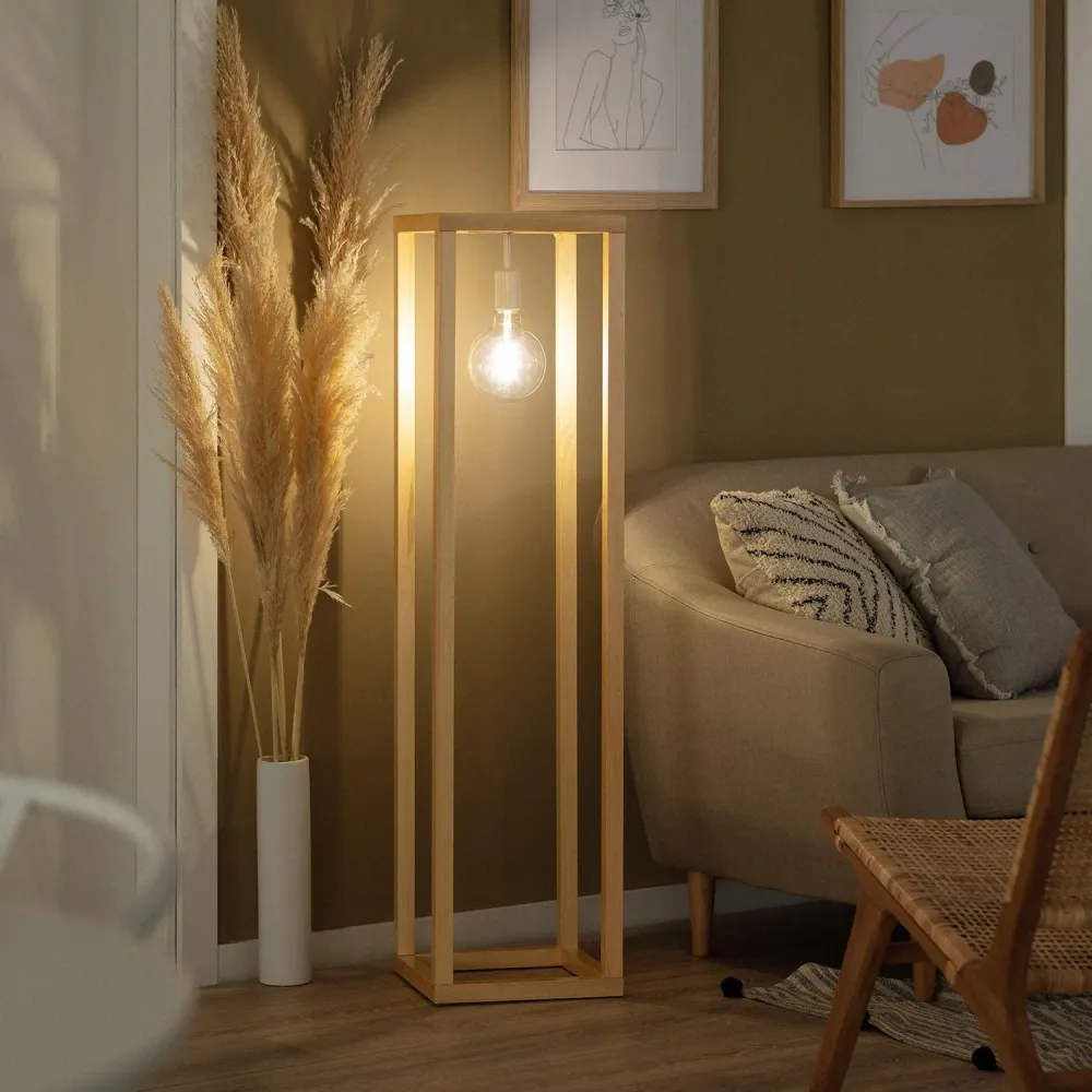 Design Contemporain Lampadaire de bois Coba avec éclairage LED