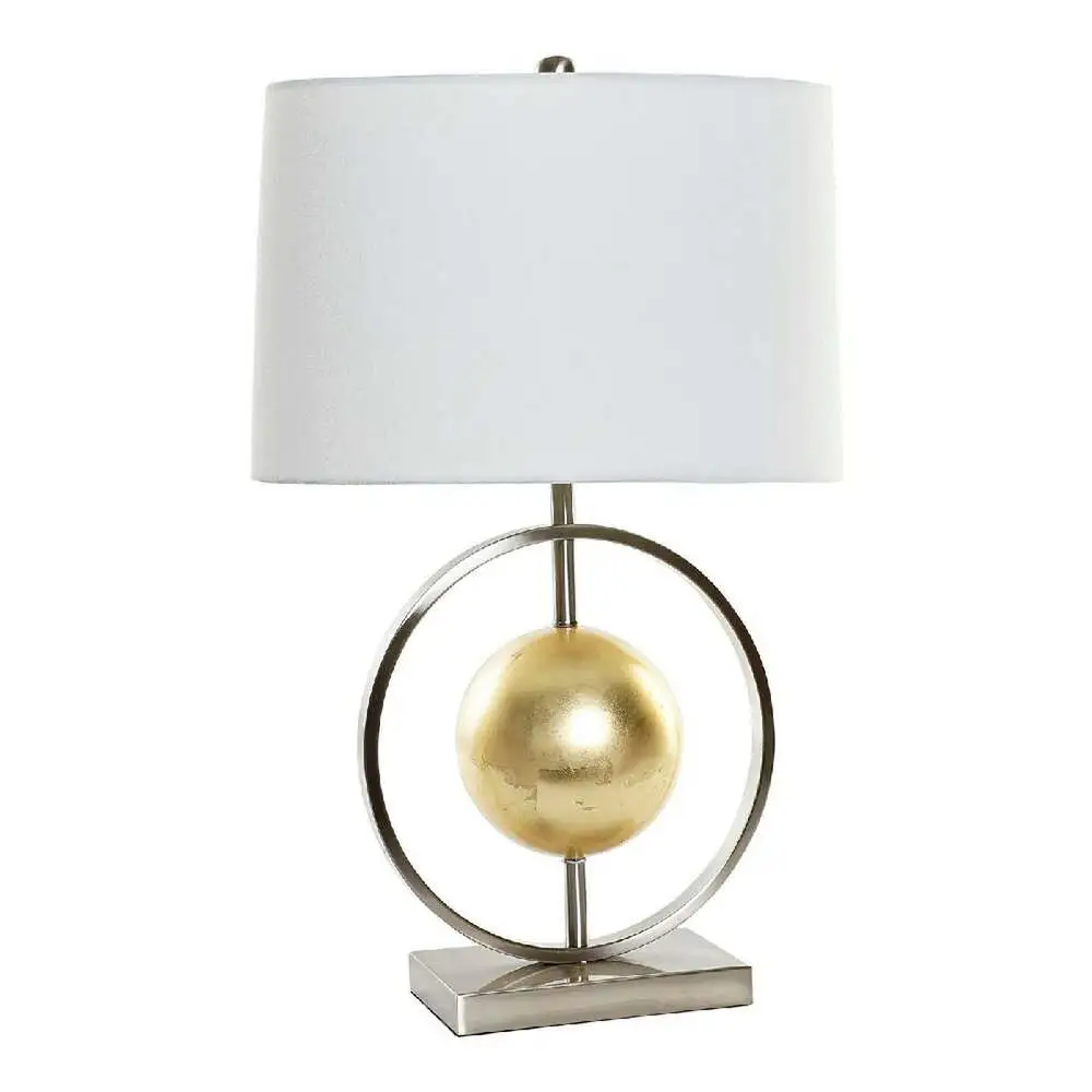 Design Contemporain Lampe de Bureau Boule Doré et Métal Argenté