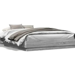 Fauteuil ergonomique à Cadre de lit avec lumières LED sonoma gris 140x200 cm