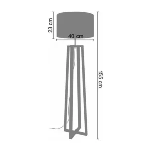 Haute Qualité de Bureau MANON B - Lampadaire colonne bois blanc et noir