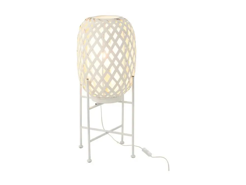 Lampadaire Bambou Blanc - L 26,5 x l 26,5 x H 37 cm
