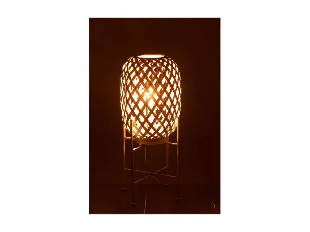 Lampadaire Bambou Blanc - L 26,5 x l 26,5 x H 37 cm