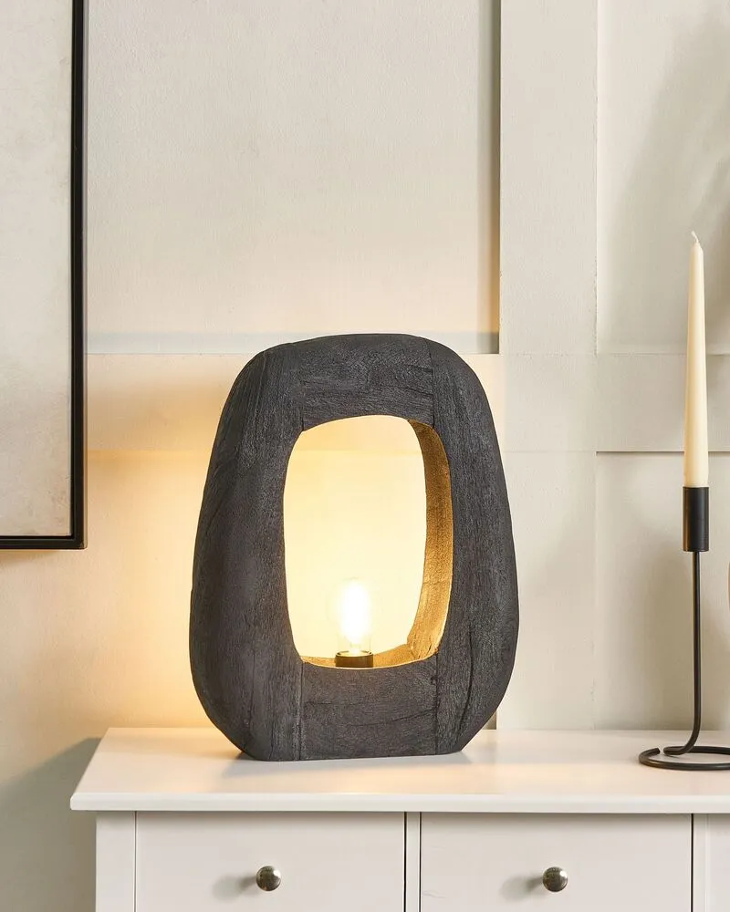 Lampe de bureau à LED Tafellamp hout zwart AJAY