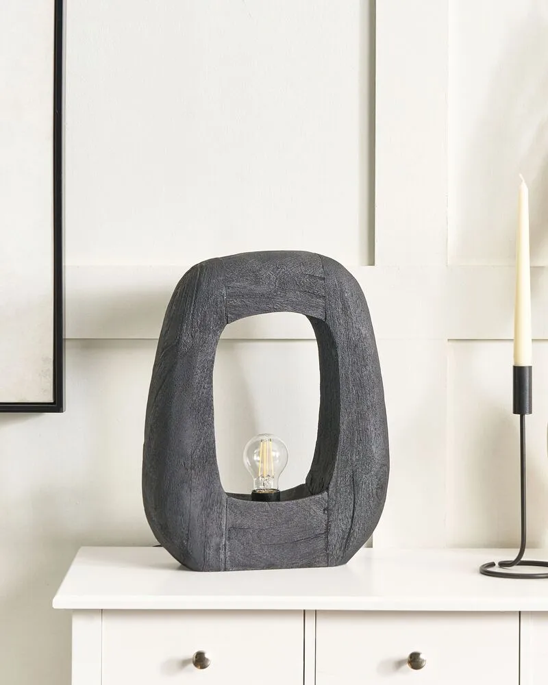 Lampe de bureau à LED Tafellamp hout zwart AJAY