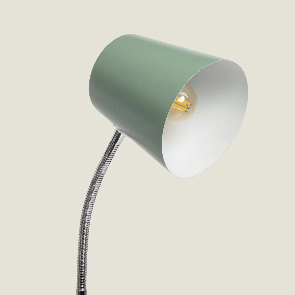 Lampe de bureau en métal adaptable Delavan avec fixation par pince avec Ampoule LED Incluse