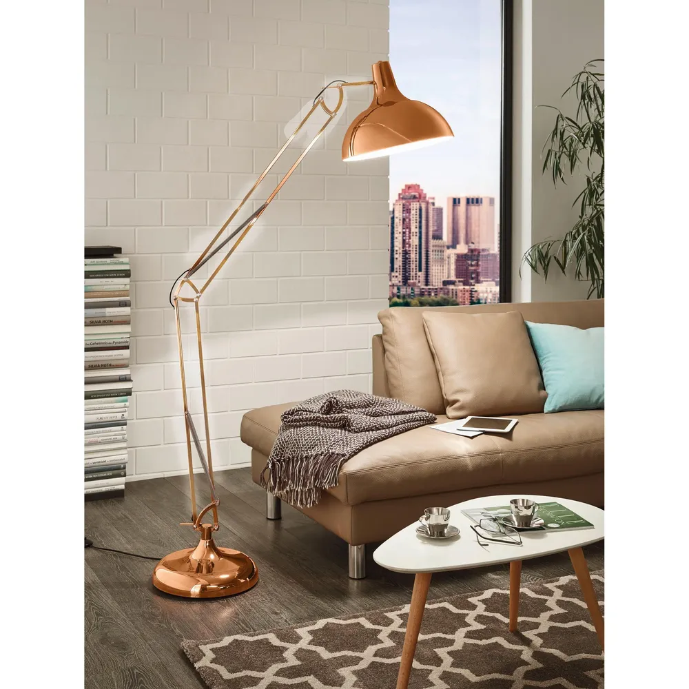 Lampe de bureau métal cuivre BORGILLIO E27 1X60W avec Réglage Lombaire