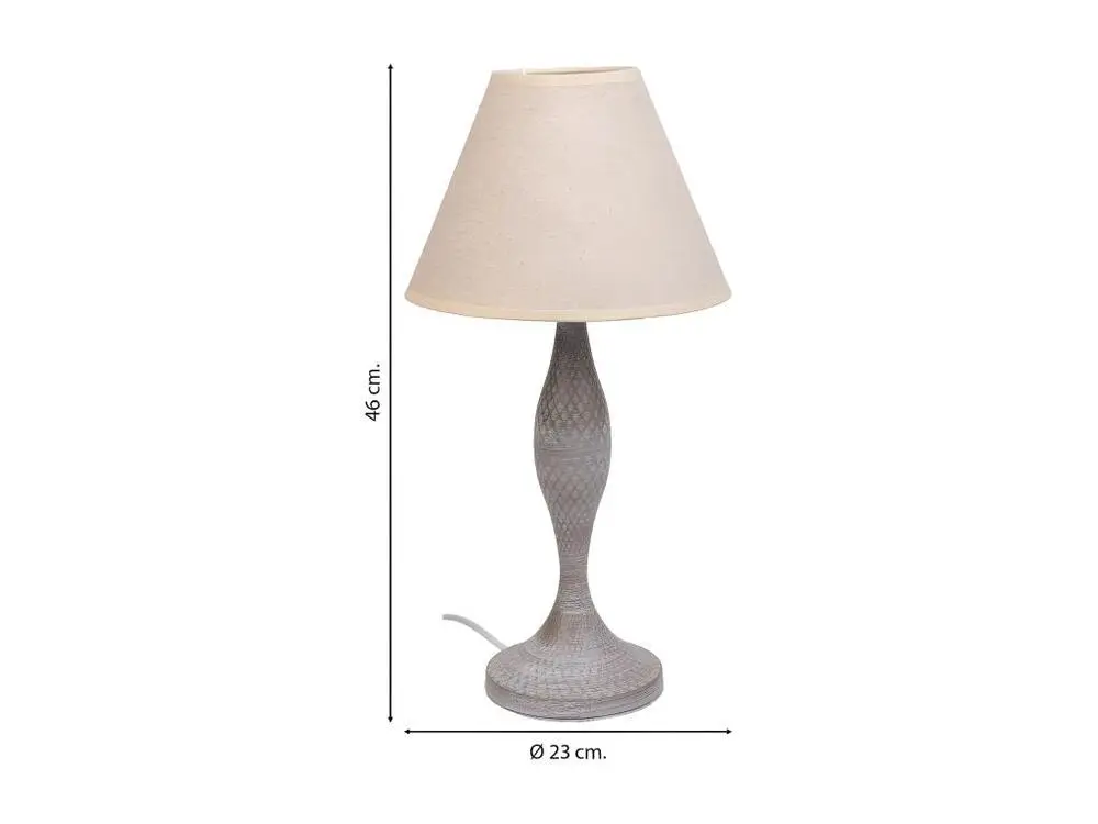 Lampe de table en métal gris 23x23x46h