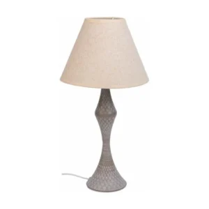 Lampe de table en métal gris 23x23x46h