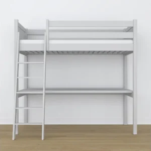 Lit mezzanine en bois - avec bureau N04 Gris 90x190 pour Séances Longues