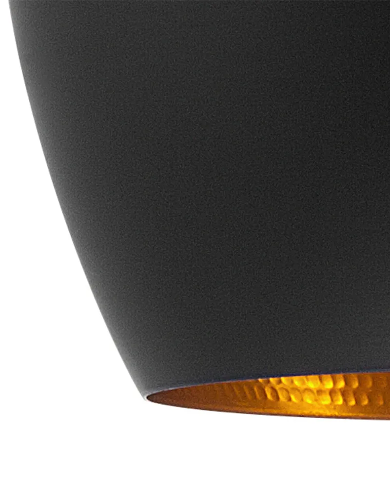 Metal Pendant Lamp Noir jais FRASER - Conforme aux Normes