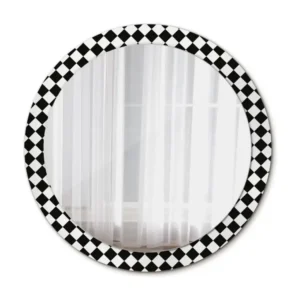 Miroir rond décoratif - Bureau d'échecs - 90 cm - Hauteur réglable 70-120cm