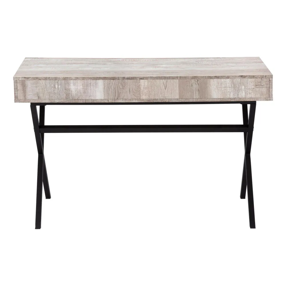 Monarch Bureau d'ordinateur - Bois recyclé taupe/noir I 7449 - Garantie 2 Ans