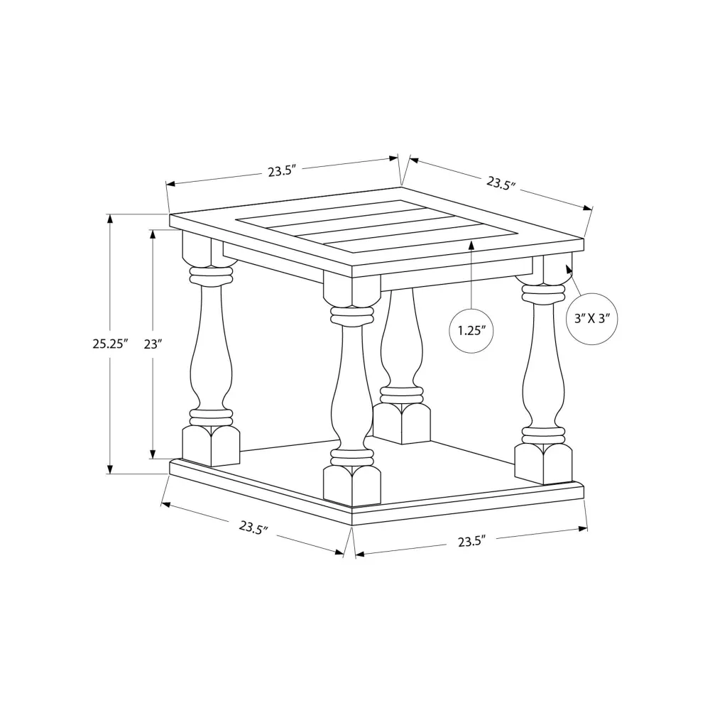 Monarch Table de bout I 3970 avec Roulettes