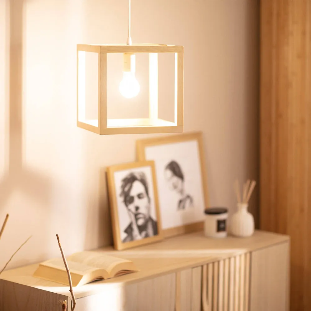 Plafonnier en bois avec éclairage LED Coba pour Bureau à Domicile