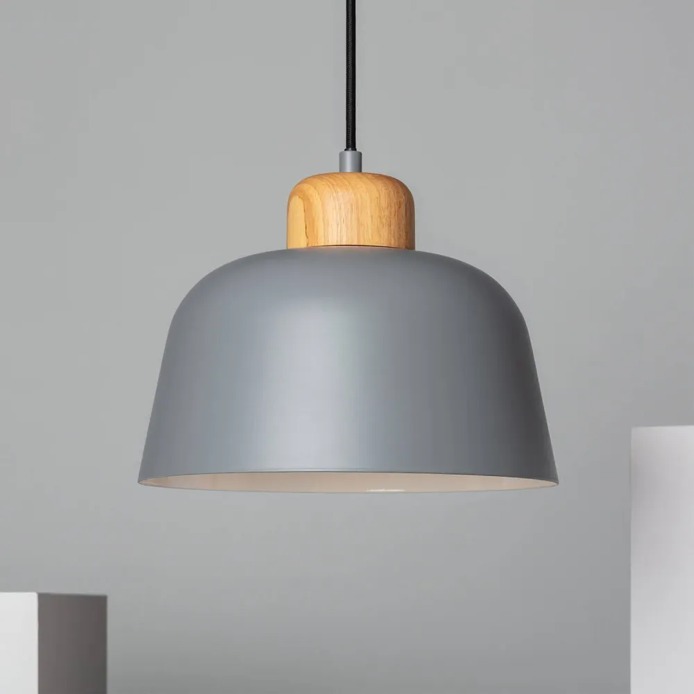 Plafonnier en métal et bois avec éclairage LED Wawak avec Certification