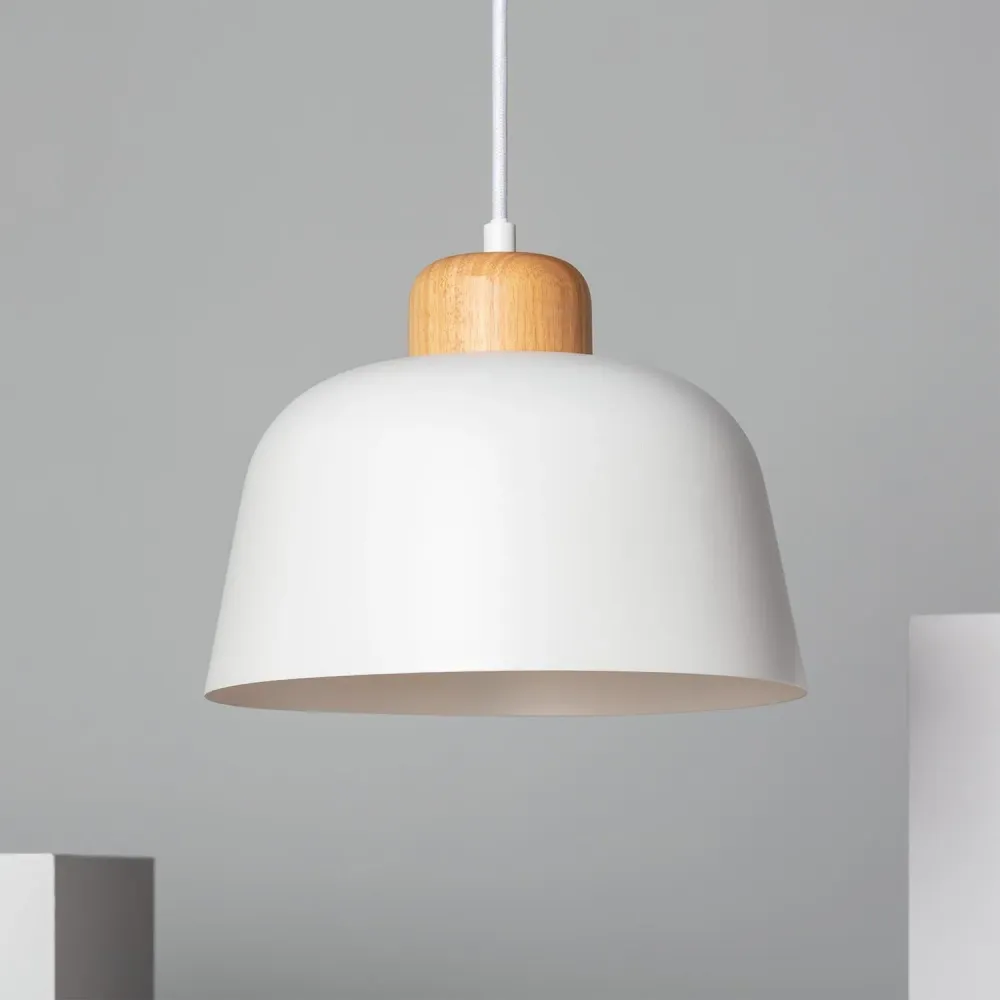 Plafonnier en métal et bois avec éclairage LED Wawak avec Certification
