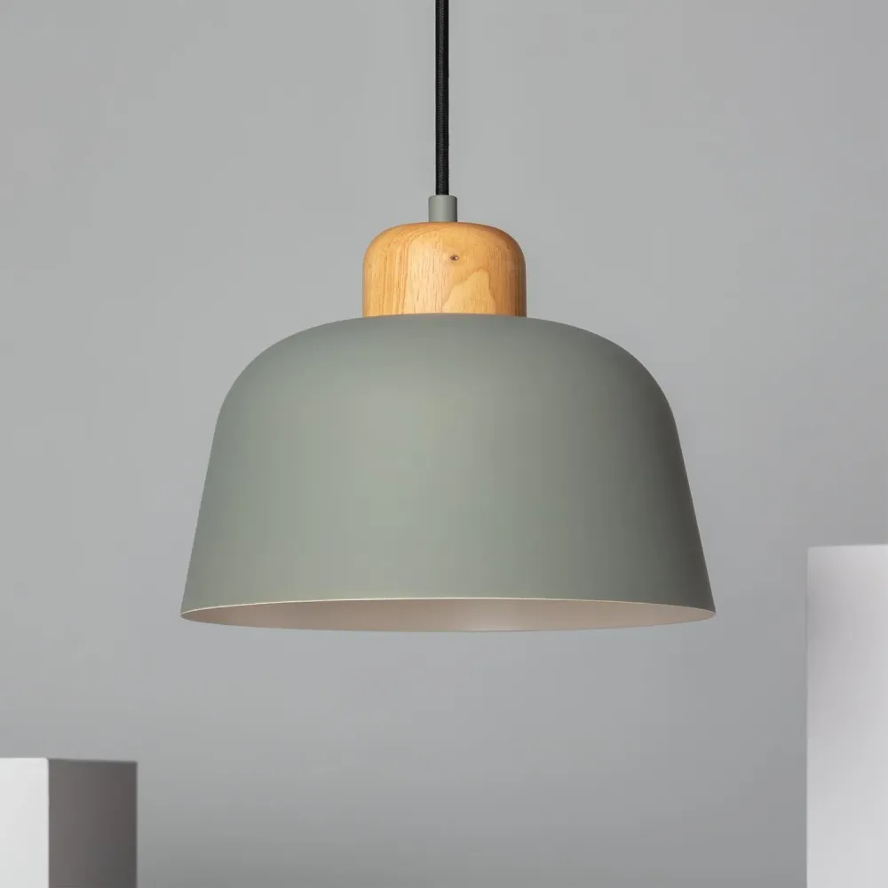 Plafonnier en métal et bois avec éclairage LED Wawak avec Certification