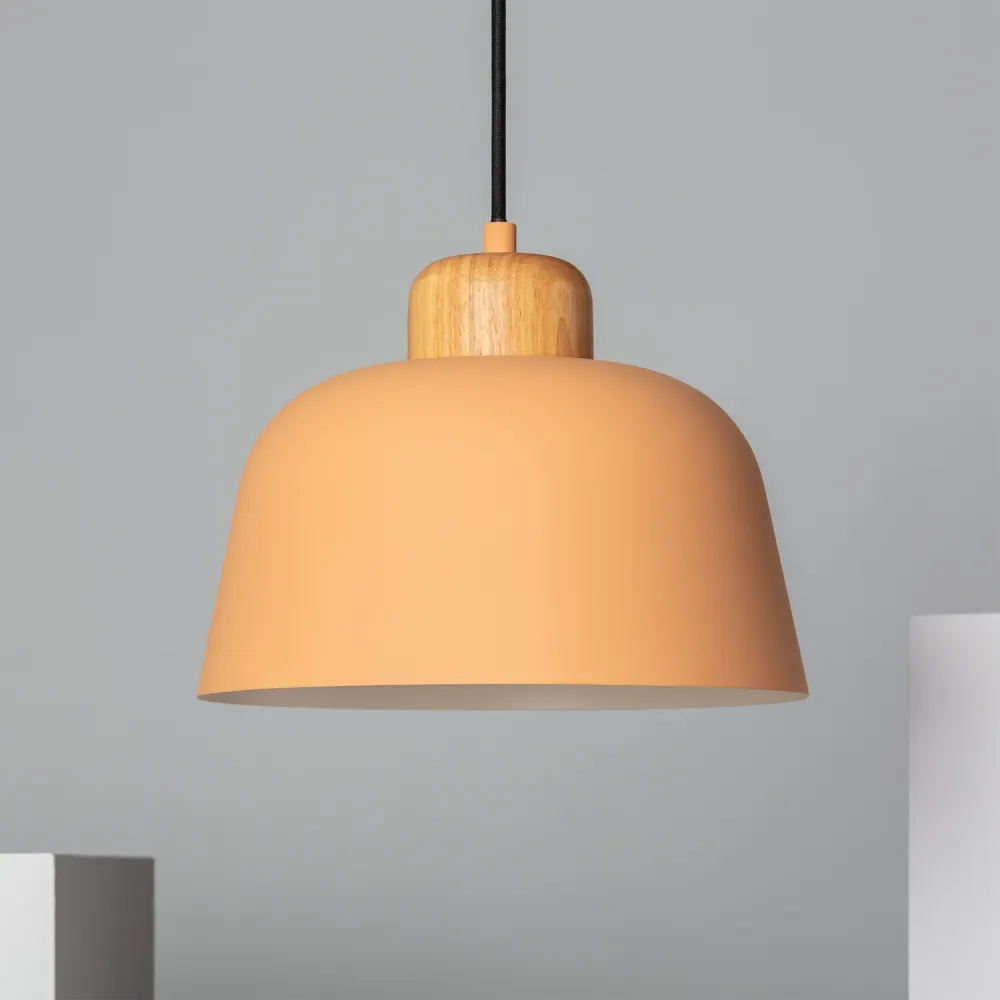 Plafonnier en métal et bois avec éclairage LED Wawak avec Certification