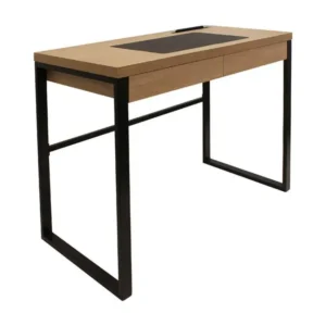 Pupitre réglable pour CALEB - Bureau Plateau Effet Bois et Piètement Noir