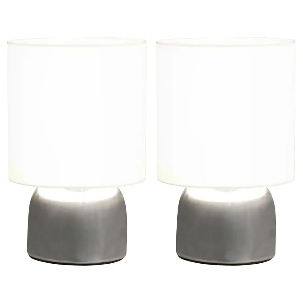 Pupitre réglable pour Lampes de table 2 pcs Bouton tactile Blanc E14