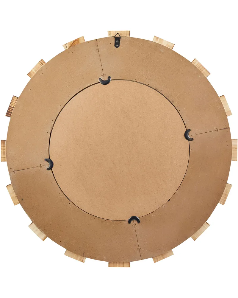 Round Sunburst Wall Mirror ø 66 cm Light Wood ECATEPEC