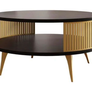 Série Ergonomique Forini - table basse - noir et doré - 75 cm