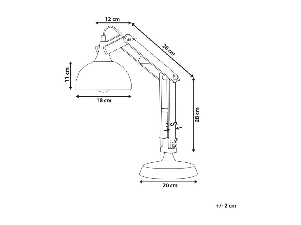 Série Ergonomique Lampe de bureau noir SALADO