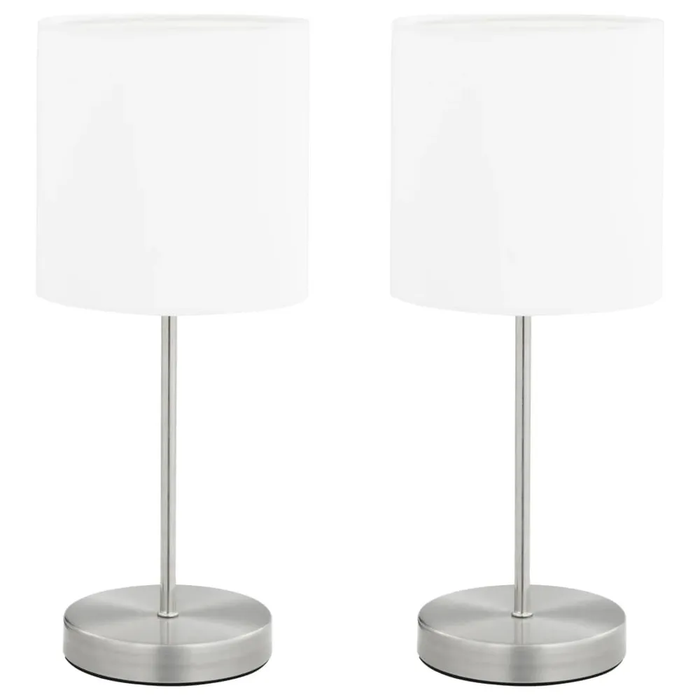 Série Ergonomique Lampes de table 2 pcs Bouton tactile Blanc E14