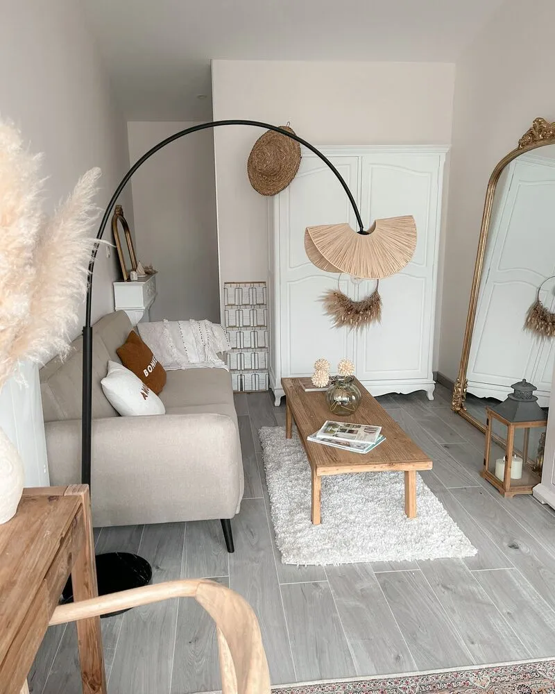 Staande lamp naturel HERRON pour Espace Confiné