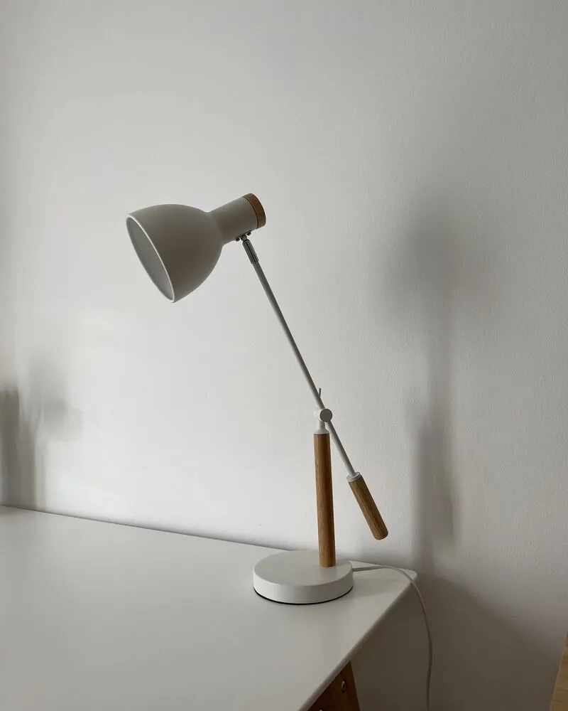 Support pour écran Bureaulamp hout wit PECKOS