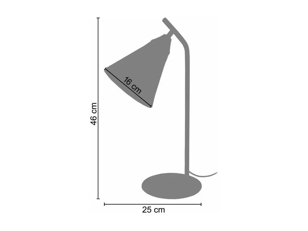 Support pour écran Lampe de bureau conique métal jaune 46 cm.