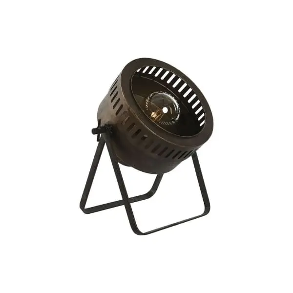 Support pour écran Lampe de Sol et Bureau Design Projecteur en Métal Vieilli (32 x 29,5 x
