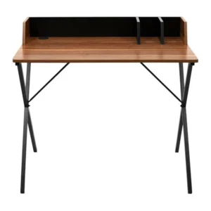 Table d'appoint pour STUDY - Bureau Noir et Effet Bois avec Compartiments